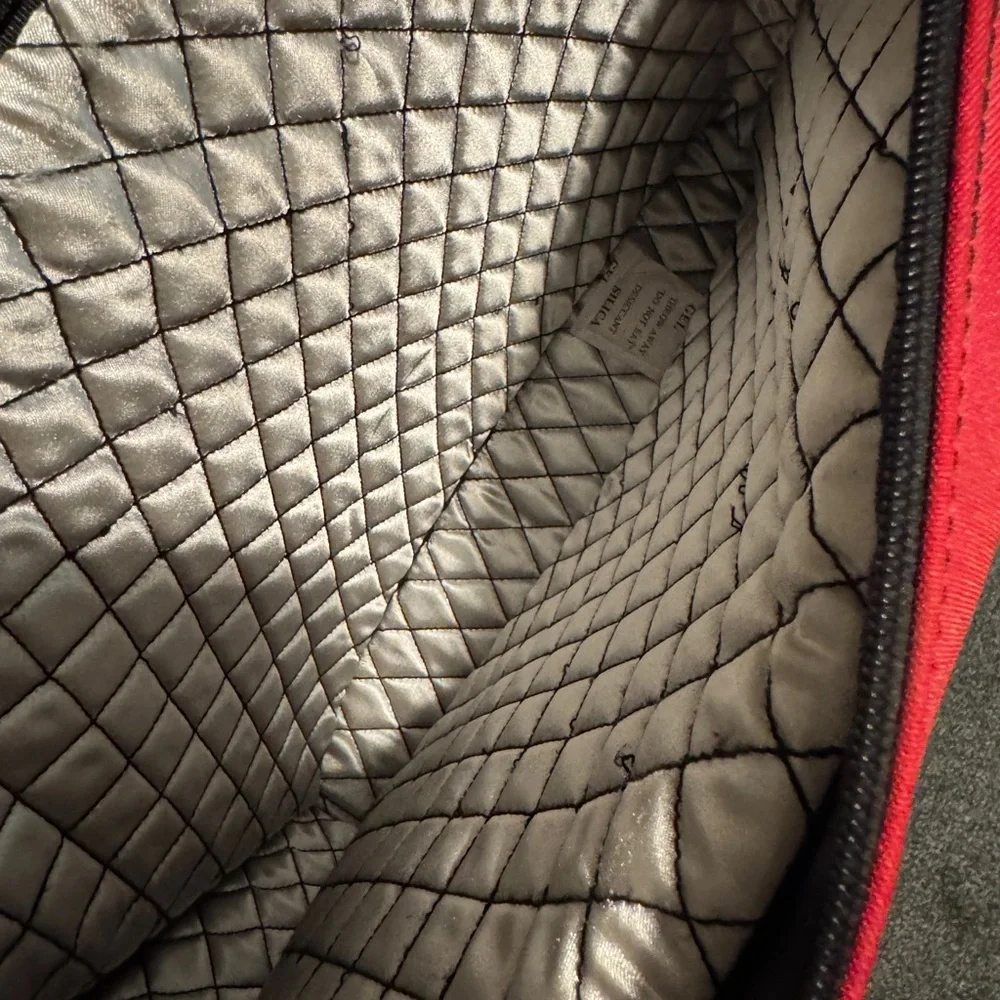 VTG Y2K Padded Cotton Striped Stiff Laptop Bag Side Pocket Colorful NWOT RARE - Picture 7 of 9